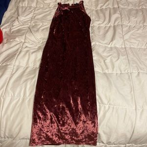 Dusty rose velvet dress